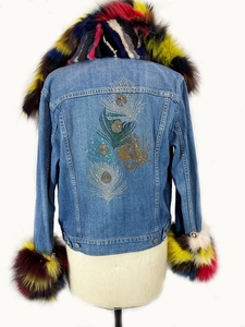 Veste en jean surdimensionnée Boomletcorp personnalisée pour femmes avec manches longues et nouvelles poches OEM confortable rempli de coton disponible - Product Image 4