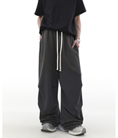 Pantalon décontracté surdimensionné pour homme, coupe large, écologique, coupe-vent, respirant, en molleton épais tricoté pour l'hiver
