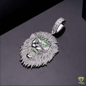 Pendentif tête de lion Big Men avec micro VVS Lab Grown Diamond Exaggerated Ice Out Big Lion Head Pendant - Product Image 3