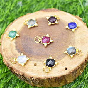 จี้พลอยเทอร์ควอยซ์รูปทรงหมอนทรงเหลี่ยมเพชรพลอยชุดฝาจี้ทำมือประกันตัวเดียว - Product Image 4