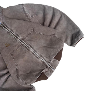 Veste de travail à capuche en toile de canard Vintage en détresse sans doublure personnalisée vêtements d'extérieur robustes pour hommes charpentier 100% coton automne - Product Image 5