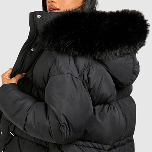 Parka Larga Impermeable con Capucha para Mujer, Cierre de Cremallera, Abrigo de Invierno, Comodidad al Aire Libre, Hecha de Tela de Nailon Resistente al Viento y al Agua - Product Image 6