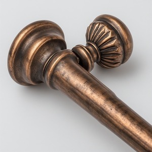 เสาม่านอลูมิเนียมเดี่ยวสีทองผิวโลหะเงาออกแบบให้สไลด์ได้ง่ายเพื่อการตกแต่งที่สวยงามและซับซ้อน - Product Image 5