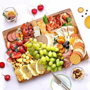 Tabla de cortar Rectangular respetuosa con el medio ambiente, Picnic, Camping, usos, venta al por mayor, tabla de cortar de madera de Acacia Real con impresión de logotipo - Product Image 3