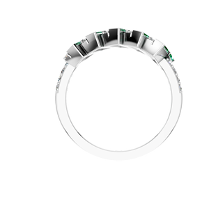 Bague Art Déco Moderne pour Femme 950 Platine IGI Certifiée Diamant Cultivé en Laboratoire et Émeraude Synthétique Fiançailles pour Mariage - Product Image 4