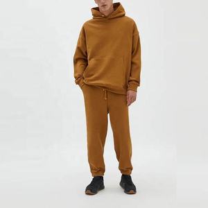 <b>Men's</b> Casual Solid Winter Hooded Sport Jogger <b>Sweat</b> <b>Suit</b> Two Piece Matching Regular Fit 100% Cotton Fleece - Product Image 2