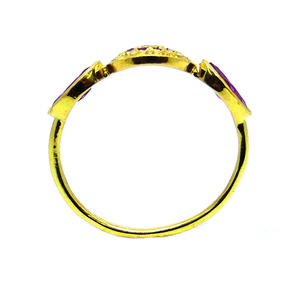 Wedding Wear 925 Sterling Silver Gold Plated Pink Tourmaline Ruby Gemstones <b>Cheap</b> Elegant Diamond <b>Ring</b> - Product Image 4