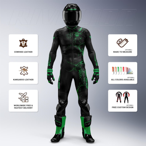 Combinaison en cuir de vache/crocodile Rawasaki Ninja ZX10R MotoCP Mooney 46 Moto 1 pièce Combinaison de piste/de conduite Traje CE - Product Image 1