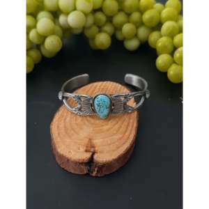 Kindale Billah Kingman Fashion <b>Cuff</b> <b>Bracelet</b> with Turquoise & Sterling <b>Silver</b> Elegant Kingman Turquoise & <b>Silver</b> <b>Cuff</b> for Women - Product Image 1
