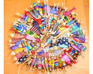 Colgante de pared de peces de madera náutica con acabado pintado peces de madera decorativos para casas villas de playa y ventas de exportación - Product Image 3