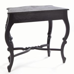 Mesa de Consola Clásica Ronaldo Hecha de Madera de Caoba Sólida con Tallados Simples en Madera y Acabado Negro. - Product Image 3