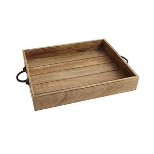 Plateau en bois rustique pour un décor fonctionnel parfait pour servir l'affichage ou organiser la cuisine et les espaces de vie - Product Image 5