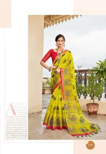 Thanh Lịch Cái Nhìn Thiết Kế Đám Cưới Mặc Tinh Khiết <span class=keywords><strong>Malai</strong></span> Cotton Saree Thủ Công Saree Cộng Với Kích Thước Sarees Cho Phụ Nữ - Product Image 2