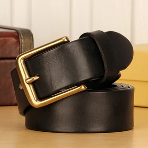 Sangle de ceinture en cuir de couleur personnalisée avec logo personnalisé sans boucle pour hommes Ceintures de 35mm seulement avec propre logo - Product Image 3