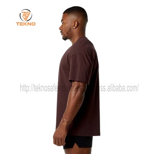 OEM personalizado hombres 100% algodón 220 Gsm peso pesado Boxy Fit Screen Print gráfico Camisetas largas Oversize Streetwear estilo camisetas - Product Image 2