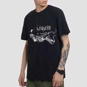 Hombres de lujo de calidad Oversize Drop Shoulder Streetwear Camiseta 100% Algodón Rib O-cuello de logotipo personalizado Diseño Estilo formal - Product Image 2