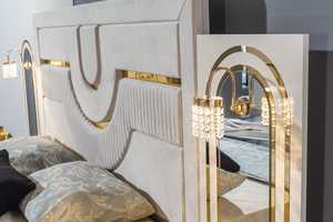 Pinar ensemble de chambre à coucher de luxe lit king size tête de lit éclairée commode à miroir mobilier de maison turc prix abordables - Product Image 5