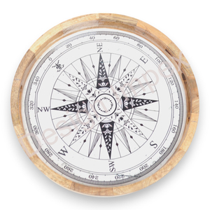 Tendance boussole impression plateau rond mangue plateaux de service en bois pour usages polyvalents plateau personnalisé haute Durable prix compétitifs - Product Image 6