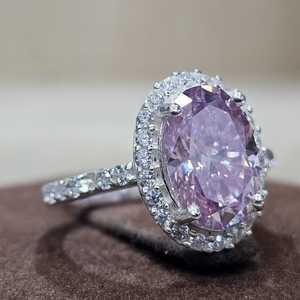 Ensemble de bijoux de fiançailles pour femmes, bague et boucles d'oreilles en argent sterling 925, diamant moissanite original glacé rose VVSD - Product Image 3