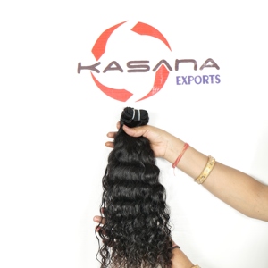 ผมแท้จากอินเดีย 100% แบบ Remy  ลอนลึก  ตรงแบบ Kinky  จัดเรียงเกล็ดผม  สีดำธรรมชาติ  สำหรับผู้หญิง - Product Image 4