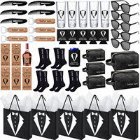 Lot de 50 cadeaux personnalisés pour garçons d'honneur : Coffret de demande en mariage, verres à shot, trousse de toilette en cuir PU, ouvre-bouteille, refroidisseur de canettes - Cadeau de mariage