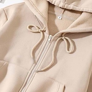 Women <b>Cropped</b> Hoodie Sweatshirt <b>zip</b> <b>up</b> Long Sleeve Drawstring Hooded Crop with Pockets - Product Image 2