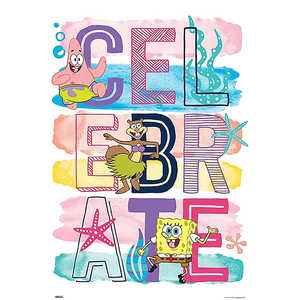 Affiche de style moderne Bob l'éponge, décoration murale pour anniversaire - Product Image 1