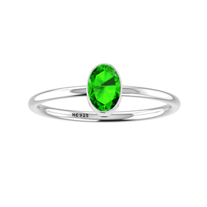 Anillo de diseño minimalista clásico de Plata de Ley 925, ajuste de bisel de diópsido de cromo Natural, joyería fina hecha a mano para boda - Product Image 1