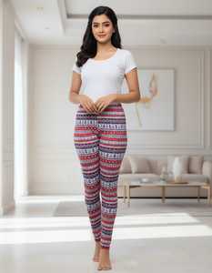 Regular Length Printed Cotton Traditional Leggings for Women Soft <b>Stretch</b> Fabric Regular Fit Party Wedding Laxmi Lifestyle - Product Image 6