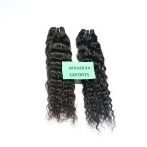 100% vierge indien Remy Extensions de cheveux noir bouclés faisceaux cuticule aligné vague naturelle lâche vague profonde Styles cheveux humains - Product Image 1