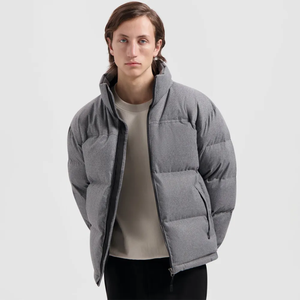 Chaqueta de plumón de lujo de alta calidad al por mayor de fábrica, soporte para hombre, abrigo de invierno impermeable acolchado con capucha de diseñador negro - Product Image 3