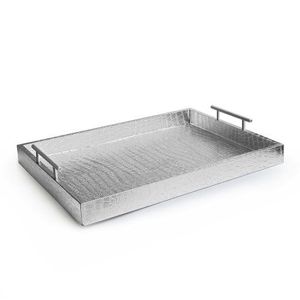 Plateau de service en métal tendance personnalisé, plateaux décoratifs martelés de différentes tailles pour la maison, le restaurant et les assiettes. - Product Image 3