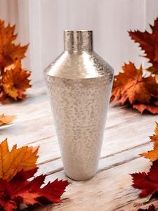 <b>Brass</b> Finished Rough Hammered Flower Vase Made in <b>Sheet</b> Aluminium Home Decor Flower Vase Metal Vase - Product Image 4