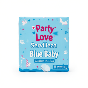Servilletas de Papel para Bebé Party Love Square Azules 33x33cm, Bolsa de 12 Unidades - Product Image 2