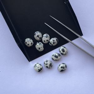 10mm 20mm Naturel Blanc Noir Dalmation Jaspe Lisse Ovale Dos Plat Cabochon Lâche Du Fabricant Tendance AAA Qualité 2025 - Product Image 5
