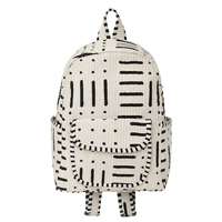 Sac à dos de voyage léger de luxe en coton biologique matelassé patchwork avec doublure, motif floral, détails cousus main, fermeture éclair