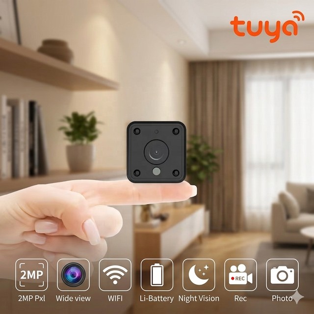 1080P 2MP Mini Tuya WiFi Security Camera 135° Wide Angle IR Night Vision Motion Tracking Indoor Home Camera