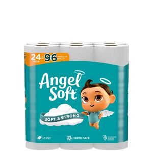 Papel higiénico suave Angel, 24 mega rollos, papel higiénico suave y fuerte (paquete de 2) - Product Image 1