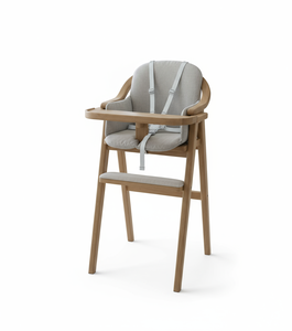 Chaise haute pour bébé en teck premium, avec bac à nourriture, 3 en 1, réglable, avec ceinture de sécurité - Product Image 5