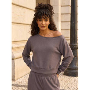 Women's Silk Embroidered <b>off</b> <b>Shoulder</b> <b>Sweatshirt</b> with Zipper Long Streetwear Hoodie - Product Image 1