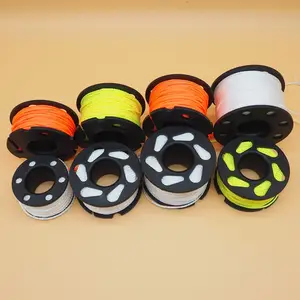 Scuba Diving Reel innovative Nylon-Fingers pule mit Messing/SS-Clip High Visibility White/Orange Line