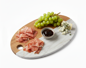 Planche à découper en bois et marbre de luxe pour la cuisine, durable, pour la préparation des aliments, avec poignée en bois naturel, épaisseur 1,3 cm, rectangulaire - Product Image 2