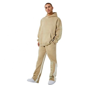2024 OEM usine personnalisée évasée survêtement deux pièces jogger ensembles survêtements lourds hommes streetwear vêtements survêtement personnalisé - Product Image 5