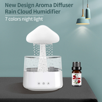 Humidificateur ultrasonique diffuseur d'arômes Nuage de pluie 2024, contrôlé par application, avec veilleuse LED 7 couleurs, grand format pour la maison