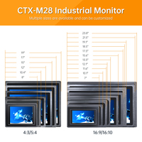 Factory Price 7~23.8 Inch IP65 Waterproof Industrial LCD Display IK06 VGA Industrial Touch Monitor for Embedded Machines