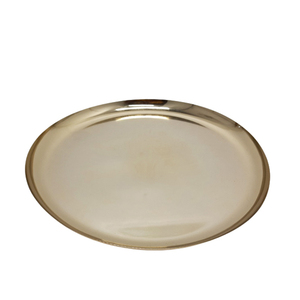 Lot de 2 assiettes rondes en fer avec gravure couleur argent, assiette de serveur de grande taille pour mariage et décoration intérieure - Product Image 4