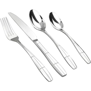 Couverts de vente directe d'usine au design haut de gamme couteau fourchette cuillère ensemble de vaisselle en acier inoxydable finition argentée pour hôtel - Product Image 1