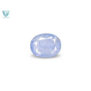 Saphir bleu 3,29 carats, pierre précieuse naturelle non montée, taille ovale, avec variété de formes et de matériaux : opale, aigue-marine, onyx, jade, ambre - Product Image 1