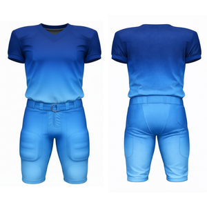 Uniforme de Fútbol Americano OEM Azul Cielo Degradado, Jersey Sublimado con Efecto Ombré y Pantalones de Juego Acolchados - Product Image 1