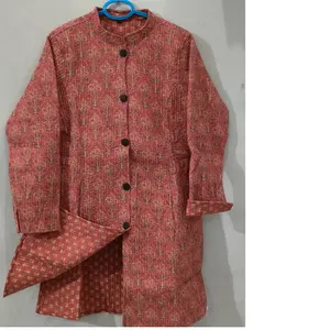 定制手工印花绗缝kantha夹克，内衬，非常适合转售女装品牌